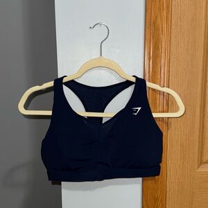 Gymshark Navy Blue Racerback Mesh Workout Sports Bra Women’s Size Medium